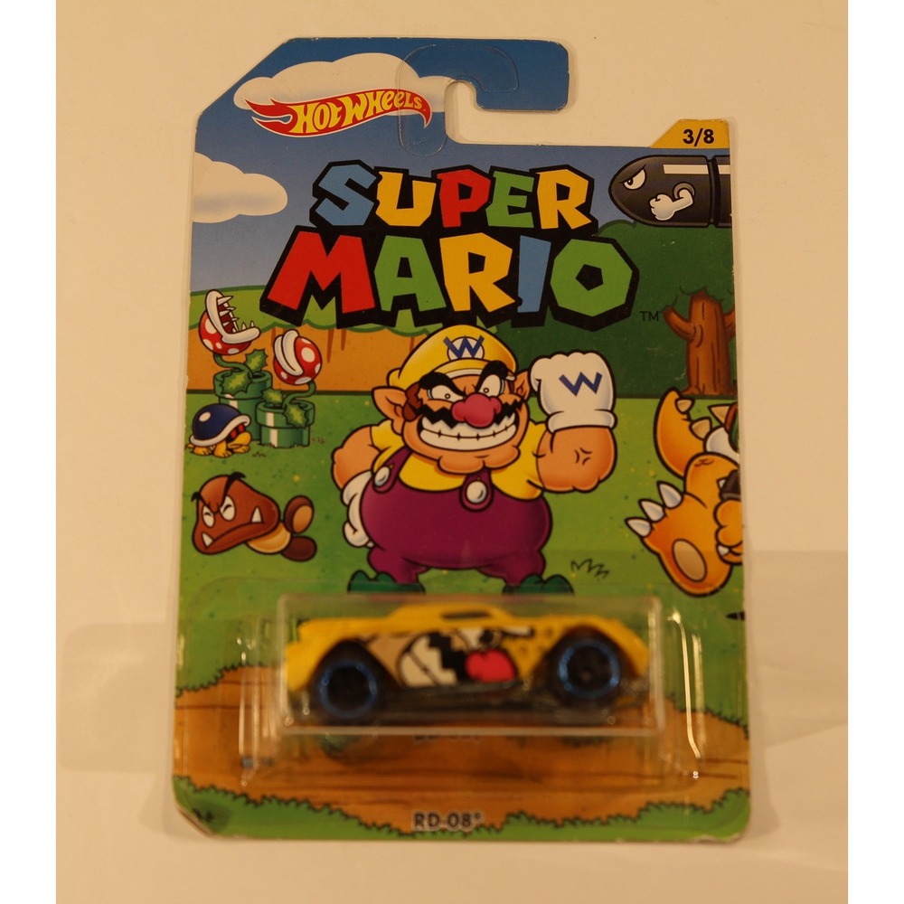 Hot Wheels Super Mario 3/8 RD-08 Wario Theme  Pre-owned (F)